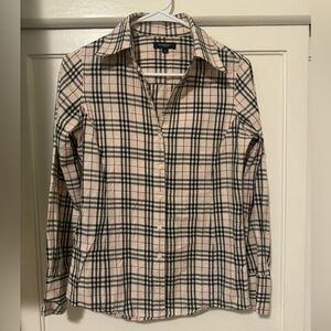 Burberry Beige and Black Checkered Shirt